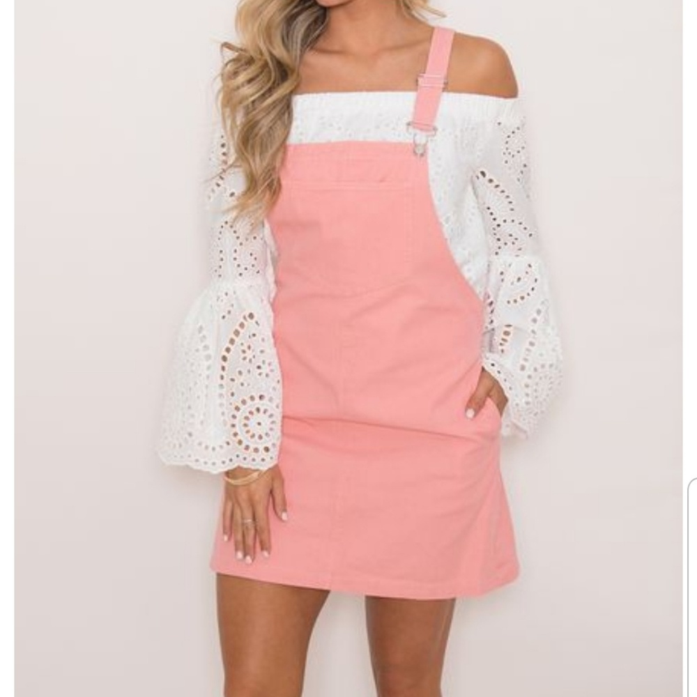 Pink overall dress